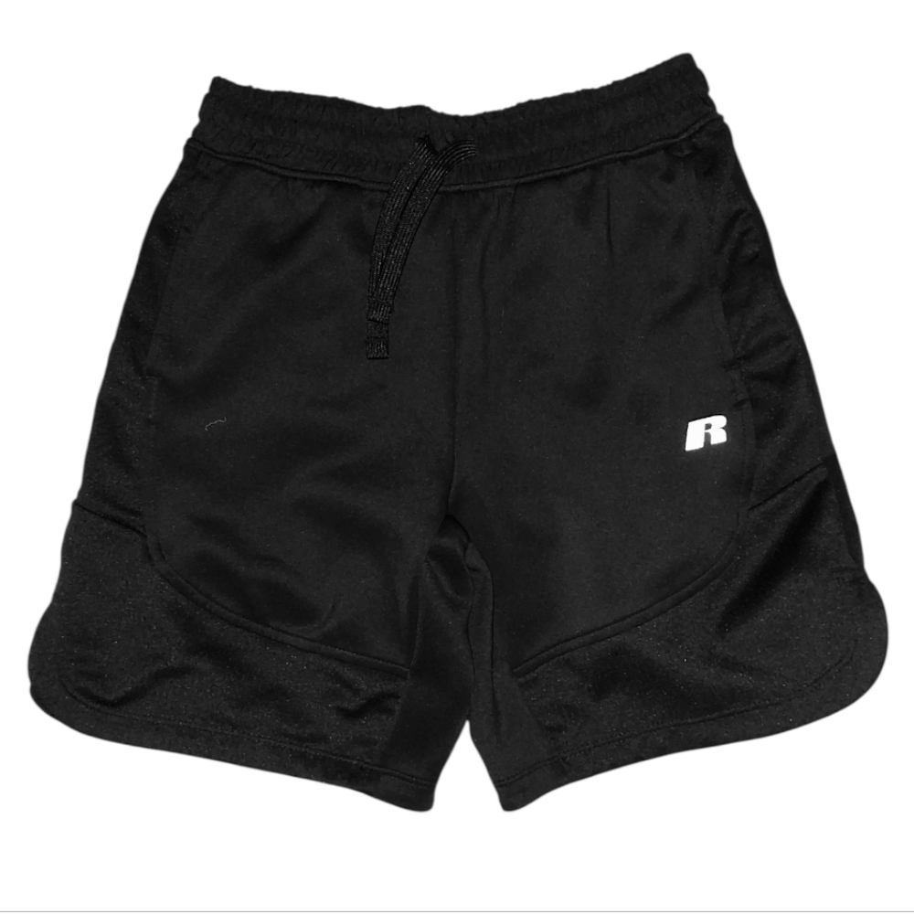 💕$4 Bundled Russell Athletic Black Kids' Active Shorts with White 'R' Logo